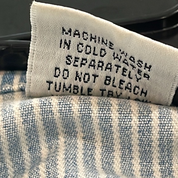 Vintage Venca striped pinstripes blue white red Jean denim jacket size xl - Picture 13 of 16